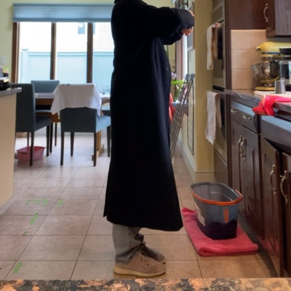 LL Bean Long Black Coat - Picture 8 of 10